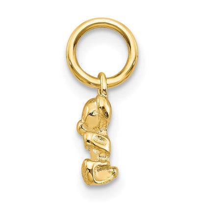 14K Gelbgold Poliert Teddy Bär Charm