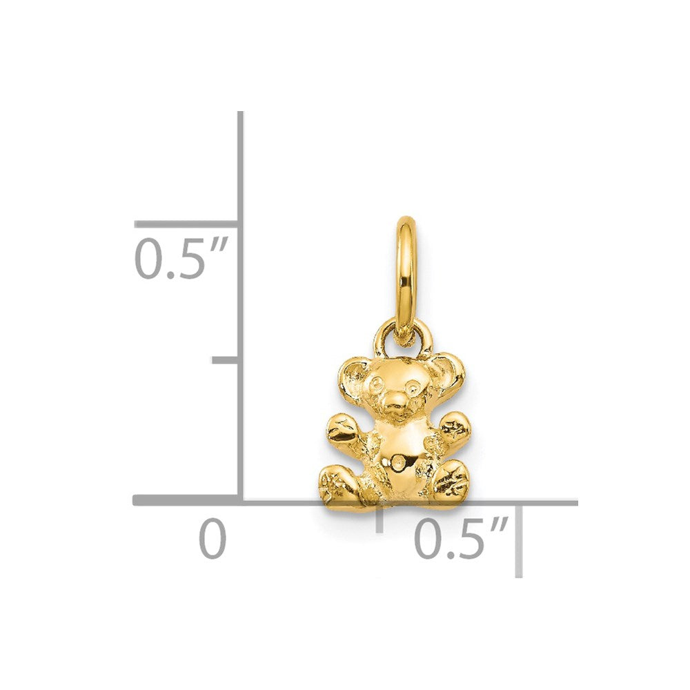 14K Gelbgold Poliert Teddy Bär Charm