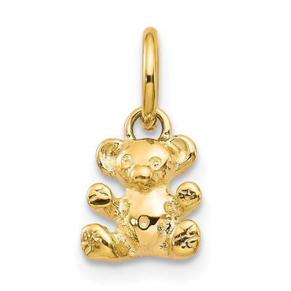 14K Gelbgold Poliert Teddy Bär Charm