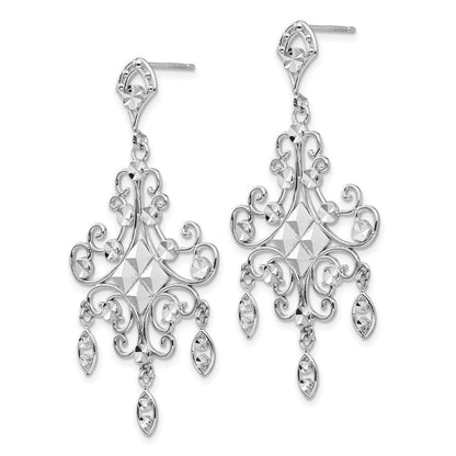 14K Weißgold Filigran Chandelier Ohrringe