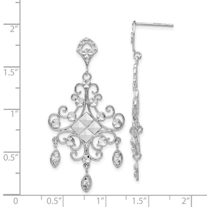 14K Weißgold Filigran Chandelier Ohrringe