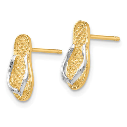 14K Gelbgold und Rhodium Flip-Flop-Ohrringe