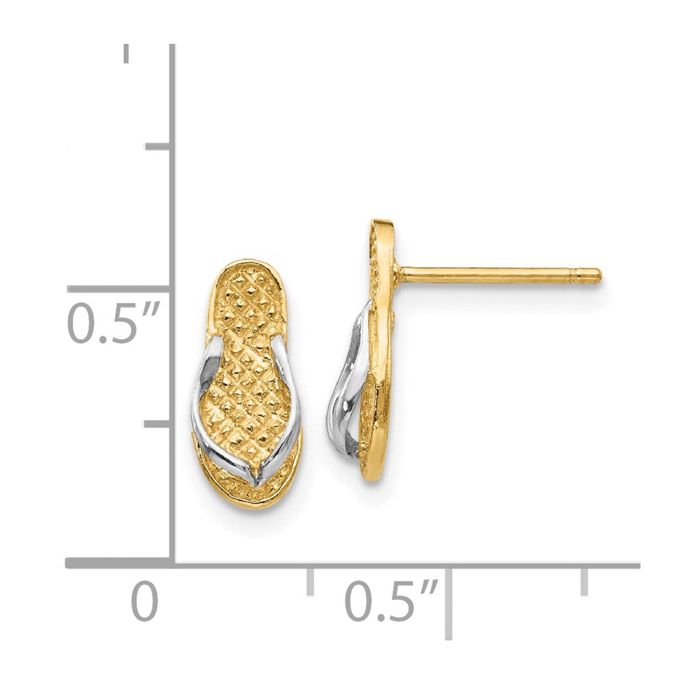 14K Gelbgold und Rhodium Flip-Flop-Ohrringe