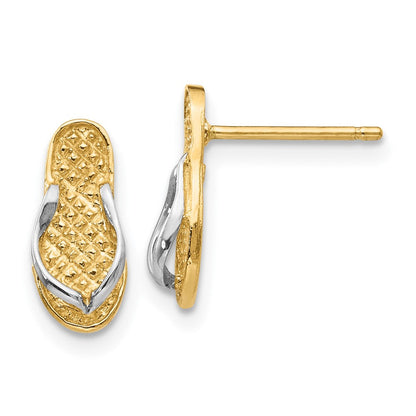 14K Gelbgold und Rhodium Flip-Flop-Ohrringe