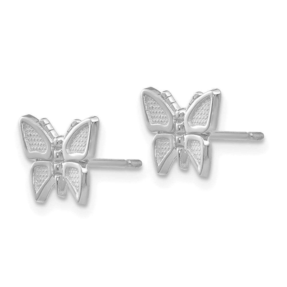 14K Weißgold Schmetterling Ohrringe