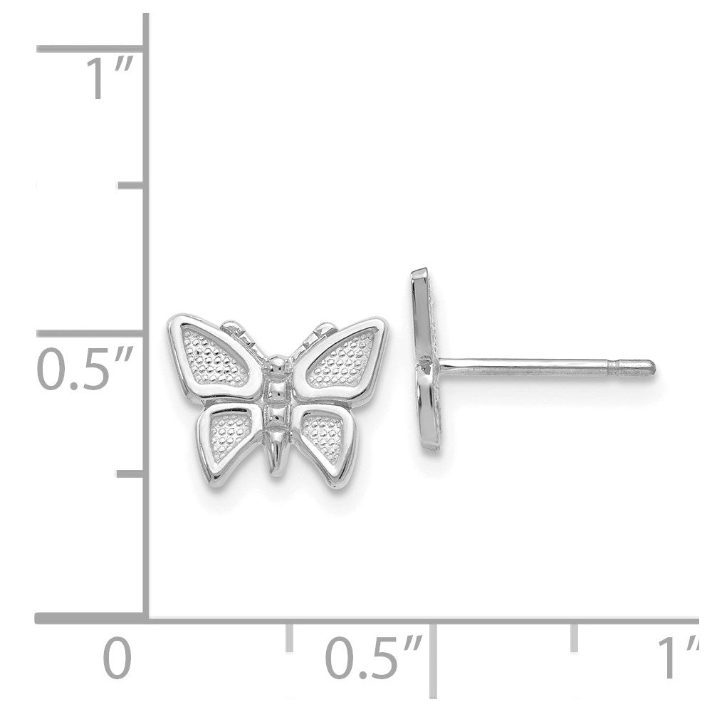 14K Weißgold Schmetterling Ohrringe