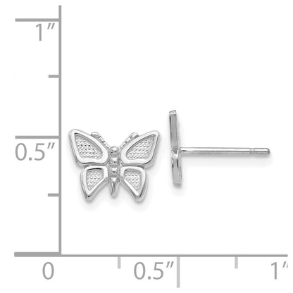 14K Weißgold Schmetterling Ohrringe