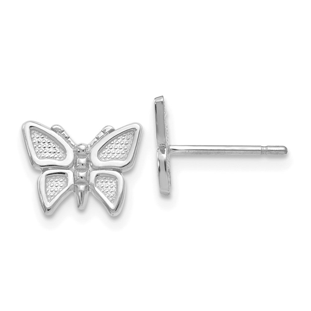 14K Weißgold Schmetterling Ohrringe