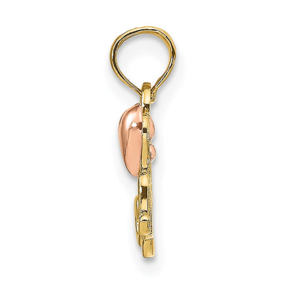 14K Bicolor Mama mit Herz Anhänger
