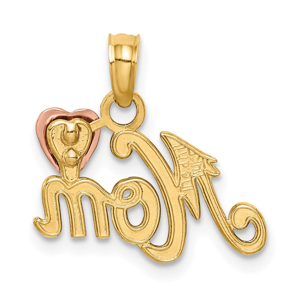 14K Bicolor Mama mit Herz Anhänger