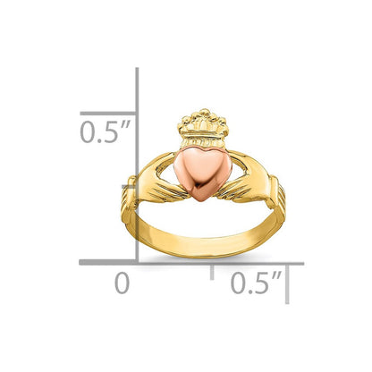 14K Bicolor Baby Claddagh Ring