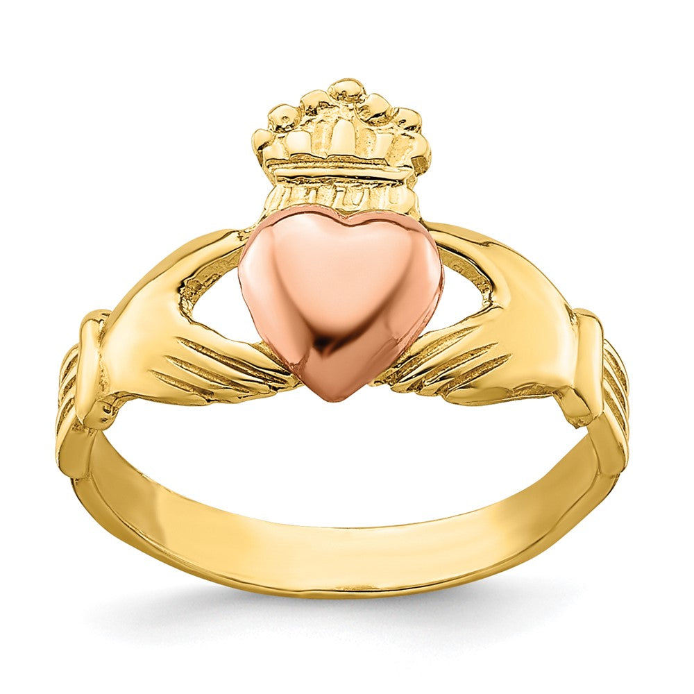 14K Bicolor Baby Claddagh Ring