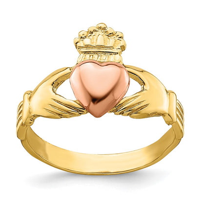 14K Bicolor Baby Claddagh Ring