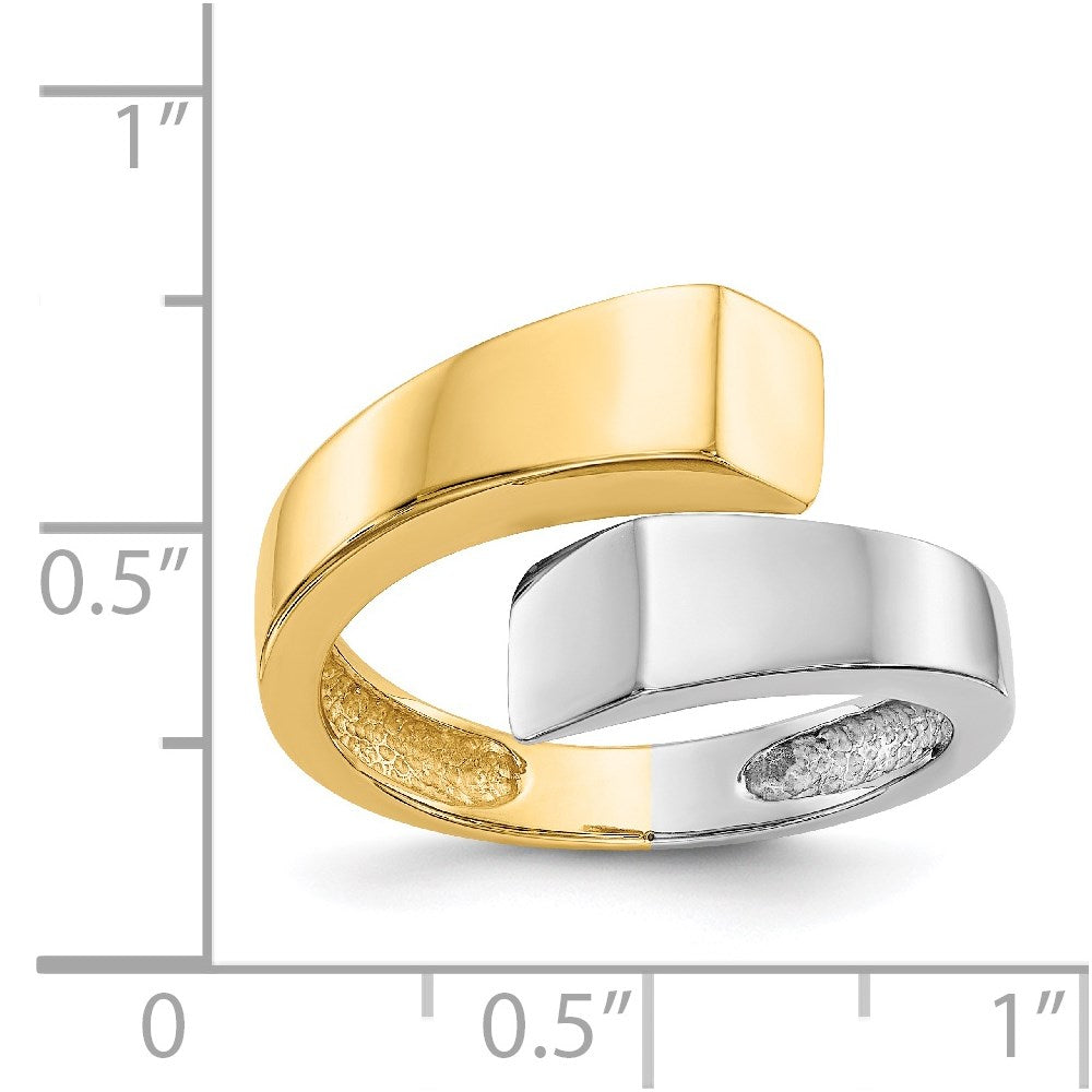14K Bicolor-Gold Quadrat-Überlappungsring