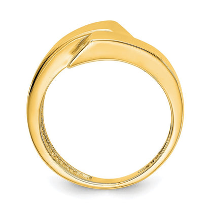 14K Gelbgold Ring mit überlappendem quadratischem Design