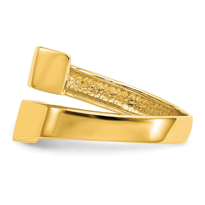 14K Gelbgold Ring mit überlappendem quadratischem Design