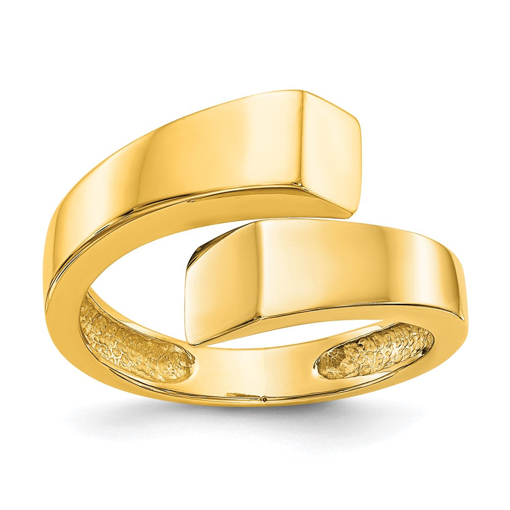 14K Gelbgold Ring mit überlappendem quadratischem Design