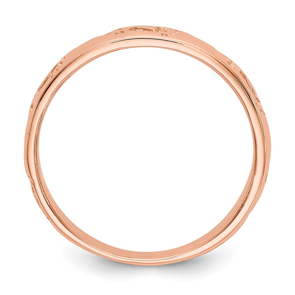 14K Roségold Ring mit Fußabdrücken