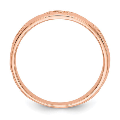 14K Roségold Ring mit Fußabdrücken