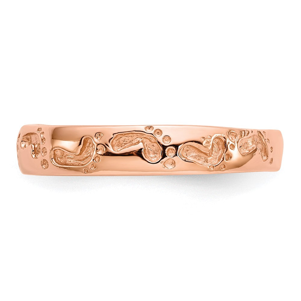 14K Roségold Ring mit Fußabdrücken