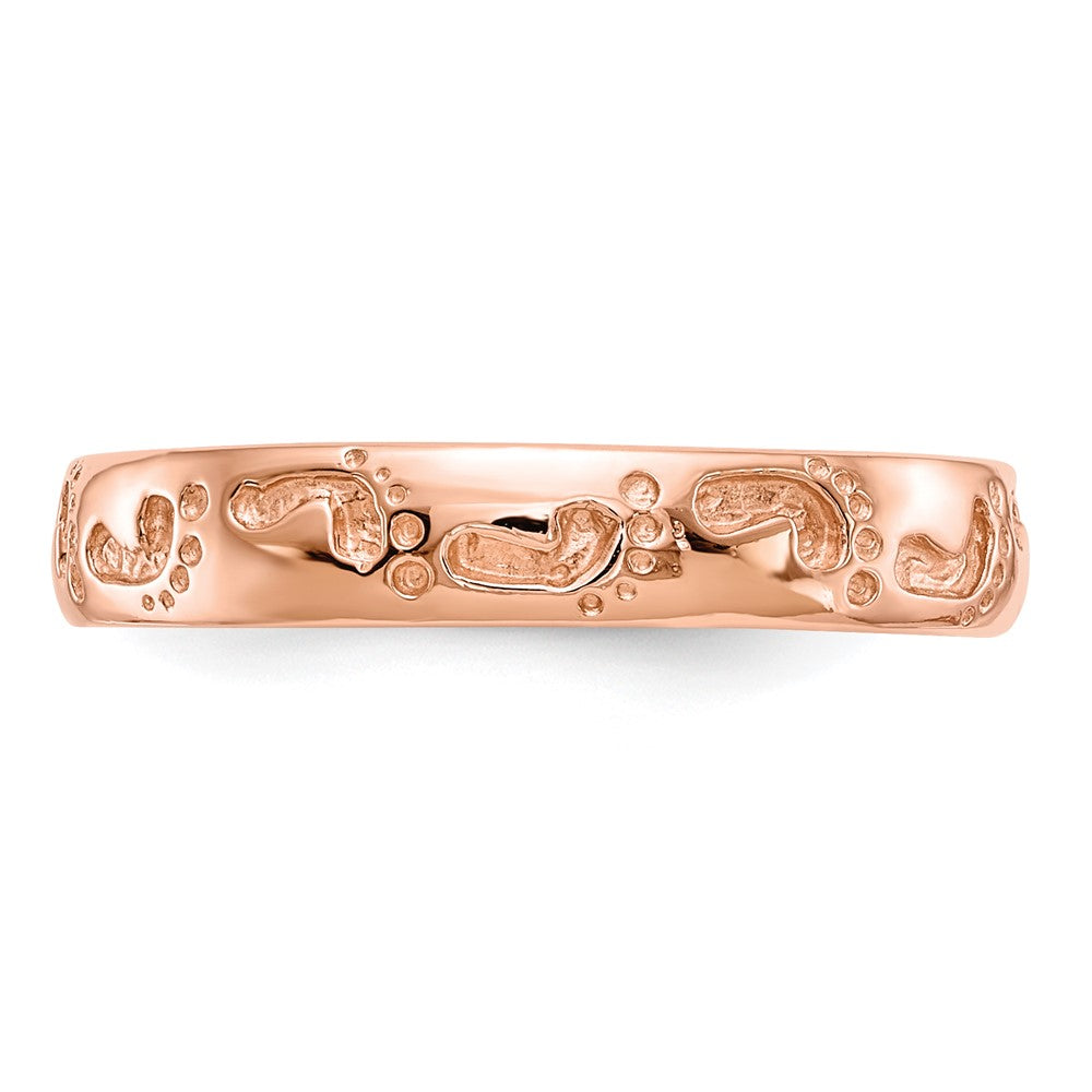 14K Roségold Ring mit Fußabdrücken
