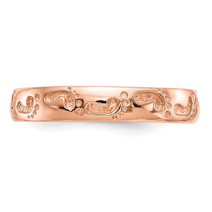 14K Roségold Ring mit Fußabdrücken