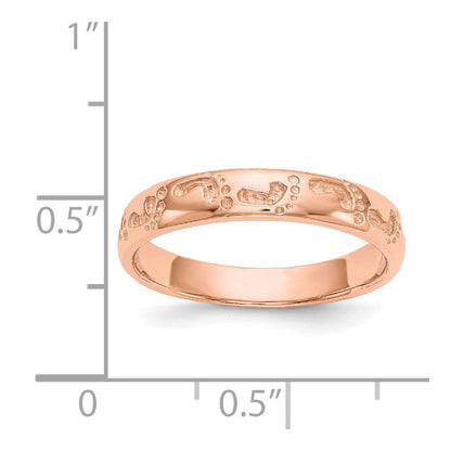 14K Roségold Ring mit Fußabdrücken