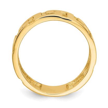 14K Gelbgold Ring mit Griechischem-Mäander-Muster