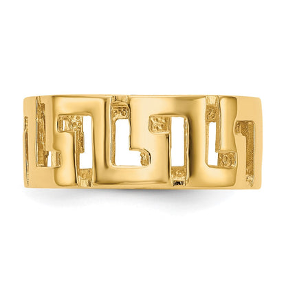 14K Gelbgold Ring mit Griechischem-Mäander-Muster