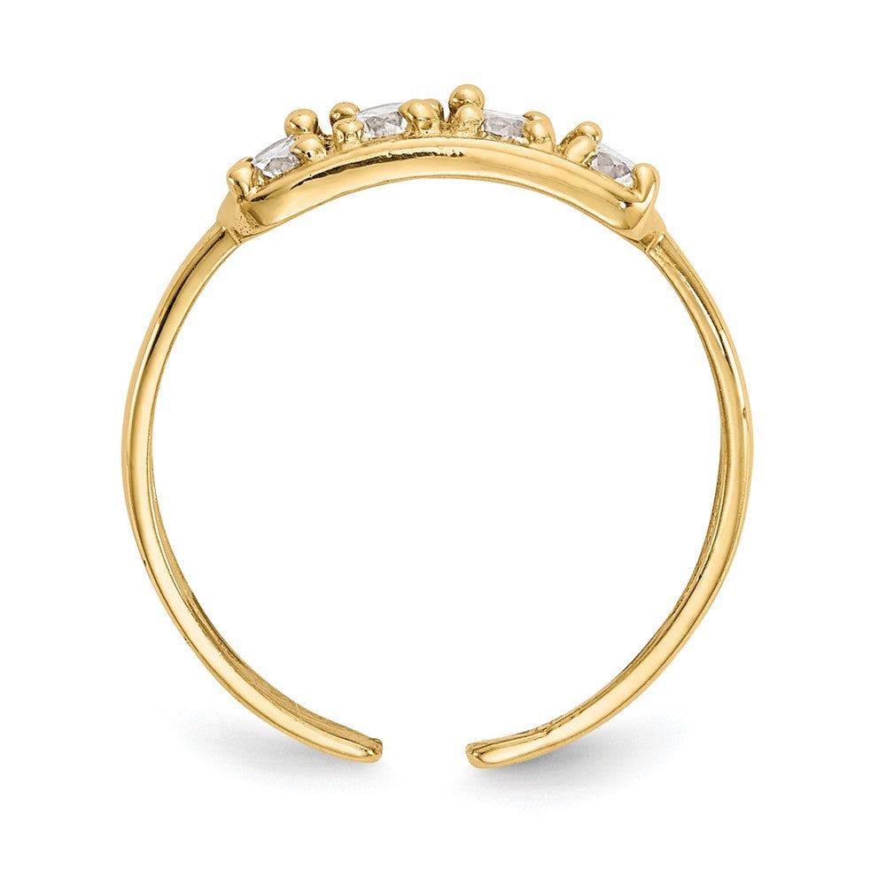 14K Gelbgold Zirkonia Zehenring
