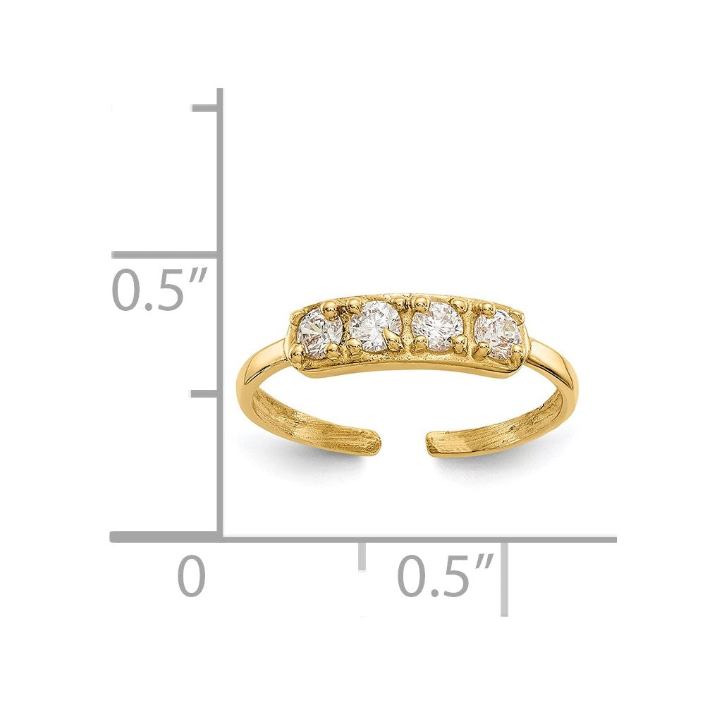14K Gelbgold Zirkonia Zehenring