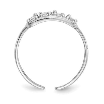 14K Weißgold Zirkonia Zehenring