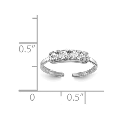 14K Weißgold Zirkonia Zehenring