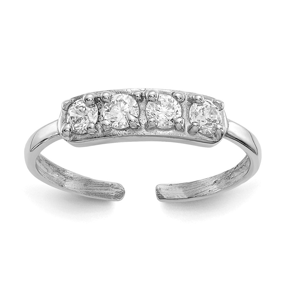 14K Weißgold Zirkonia Zehenring