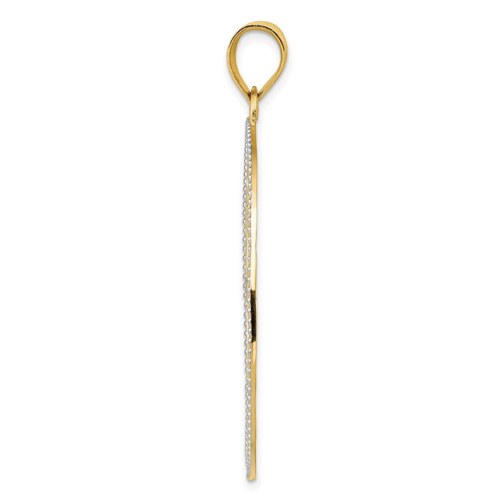 Filigraner Anhänger aus 14K Gelb- und Rhodiumgold mit Weißrhodium, diamantiert