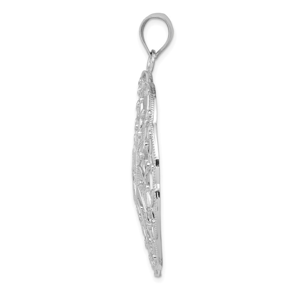 14K Weißgold Diamantschliff-Kugel-Anhänger