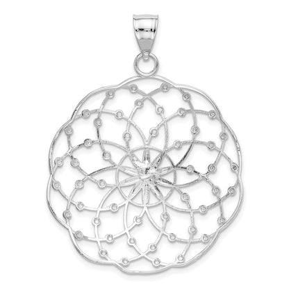 14K Weißgold Diamantschliff-Kugel-Anhänger