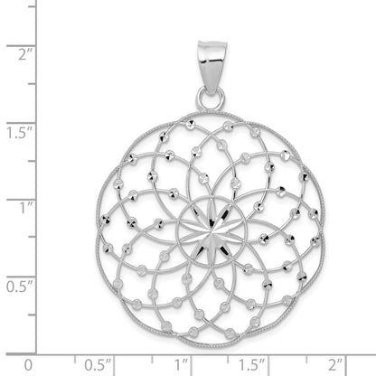 14K Weißgold Diamantschliff-Kugel-Anhänger