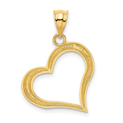 14K Gelbgold Poliert Dangling Herz Anhänger