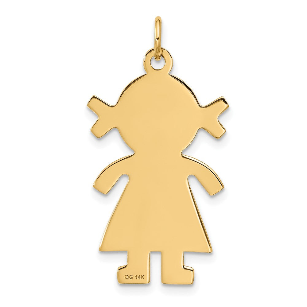 14K Gelbgold Charm „Mädchen" satiniert