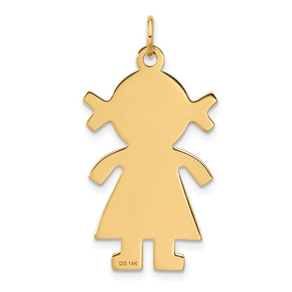 14K Gelbgold Charm „Mädchen" satiniert