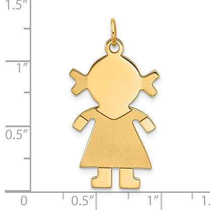 14K Gelbgold Charm „Mädchen" satiniert
