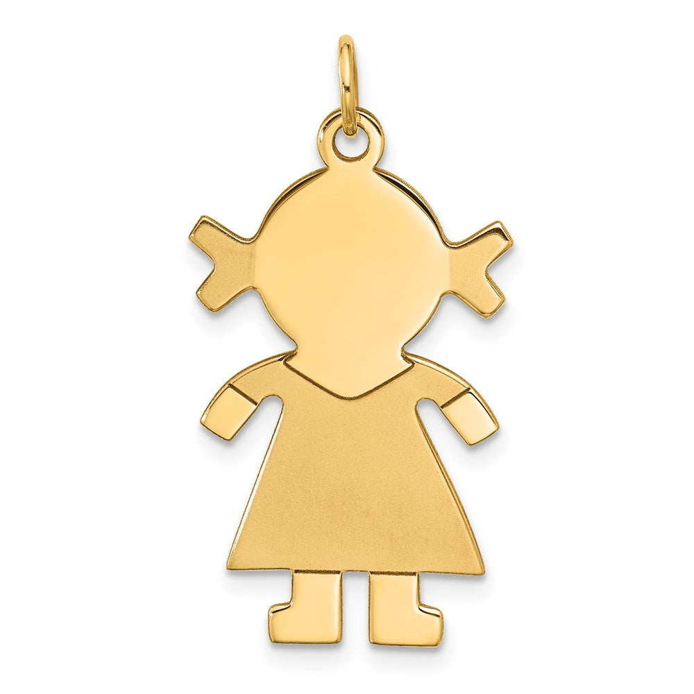 14K Gelbgold Charm „Mädchen" satiniert