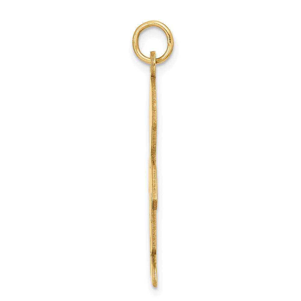 14K Gelbgold Satin-Junge-Charm