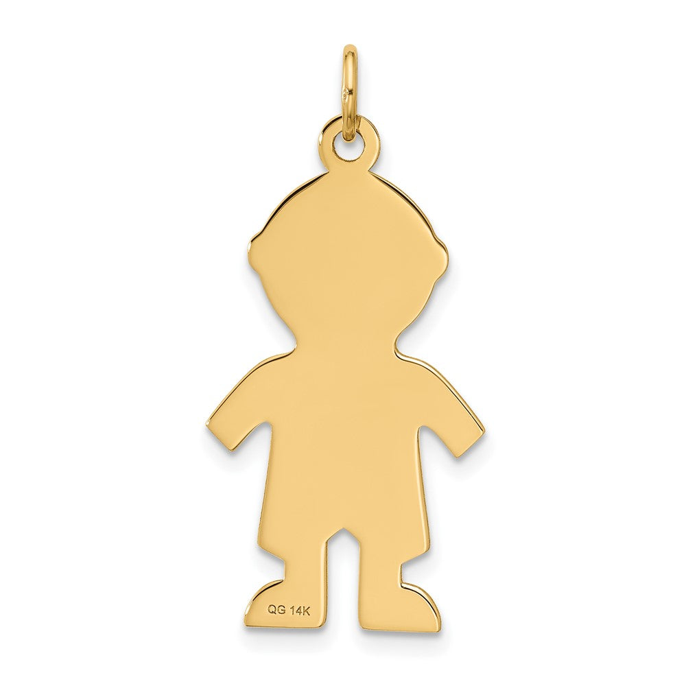 14K Gelbgold Satin-Junge-Charm