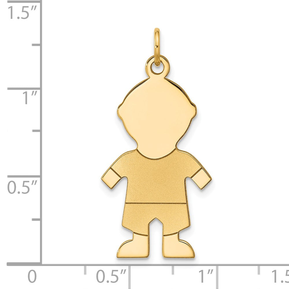 14K Gelbgold Satin-Junge-Charm