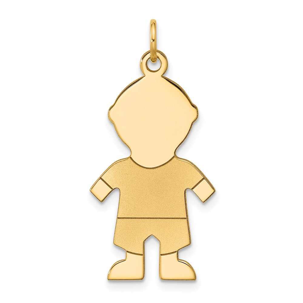14K Gelbgold Satin-Junge-Charm
