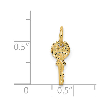 14K Gelbgold Poliert 3d Abgerundet Oberteil Key Charm