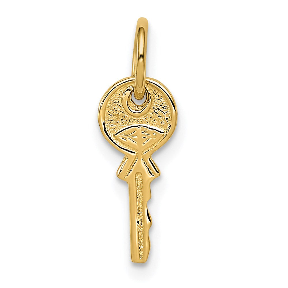 14K Gelbgold Poliert 3d Abgerundet Oberteil Key Charm