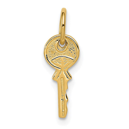 14K Gelbgold Poliert 3d Abgerundet Oberteil Key Charm